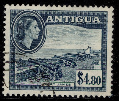 antigua-qeii-sg40-5s-grey-green-violet-fine-used-cat-40