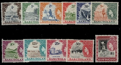basutoland-qeii-sg69-79-1961-63-complete-set-m-mint-cat-100