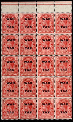 turks-caicos-islands-gv-sg146a-1d-bright-rose-carmine-nh-mint-block-x20