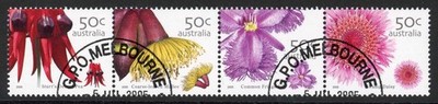 australia-sg2530a-2005-australian-wildflowers-1st-series-strip-of-4-fine-used