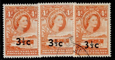 bechuanaland-qeii-sg161-161b-161d-3c-on-4d-varieties-fine-used-cat-24