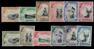 swaziland-qeii-sg53-64-1956-complete-set-fine-used-cat-85