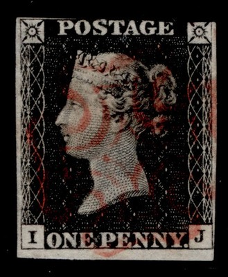 gb-qv-sg2-1d-black-plate-5-used-cat-575-red-mx-bleute-paper-ij