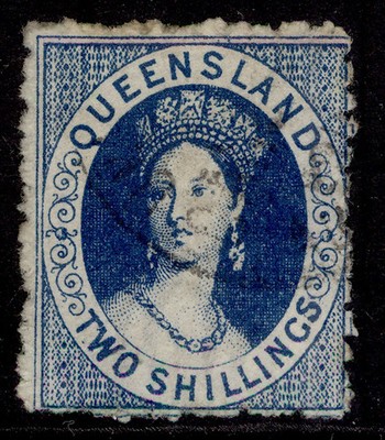 australia-queensland-qv-sg119-2s-blue-used-cat-65