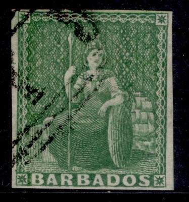 barbados-qv-sg7-d-yellow-green-fine-used-cat-110-4-margins