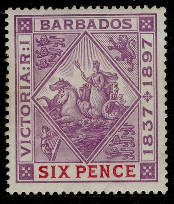 barbados-qv-sg121-6d-mauve-carmine-m-mint-cat-55