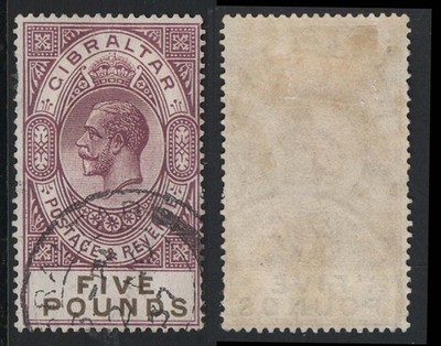 gibraltar-1925-5-violet-black-sg108-fine-used-neat-cds-couple-nibbled-perfs