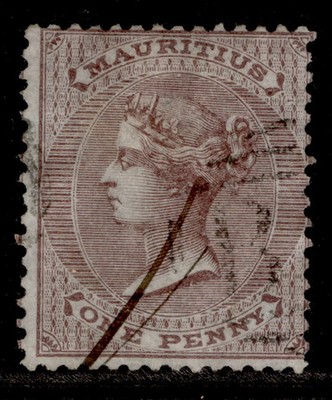 mauritius-qv-sg46-1d-purple-brown-used-cat-50