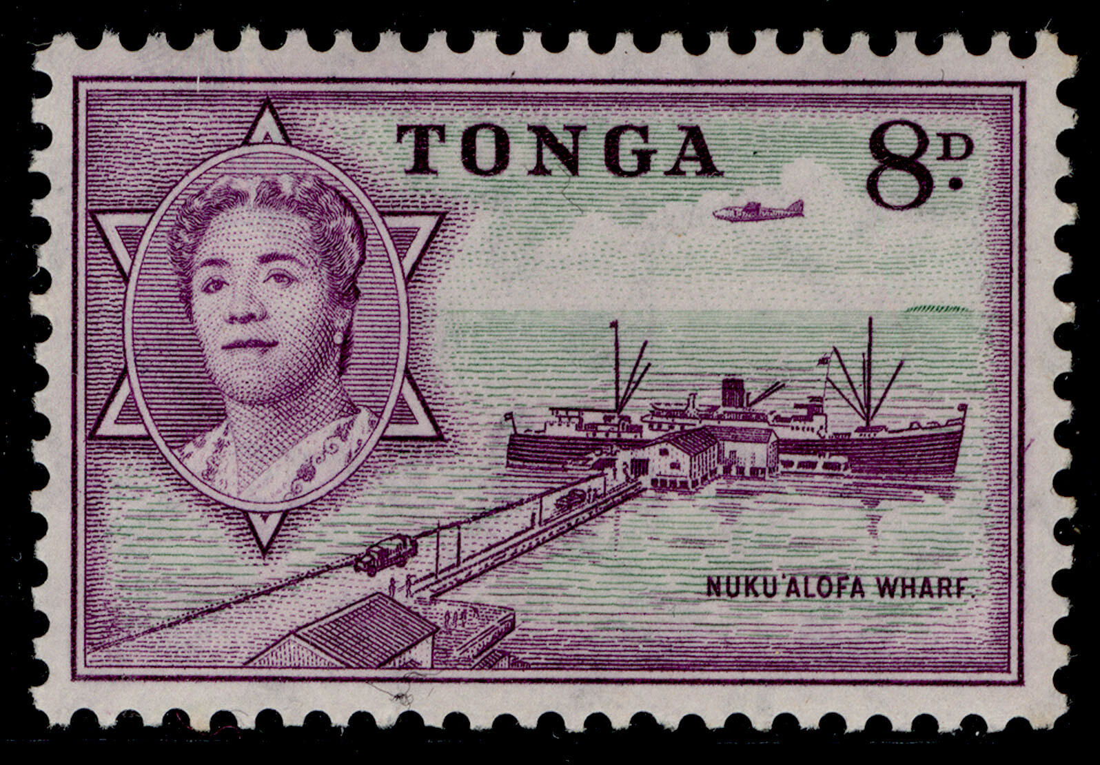 tonga-qeii-sg109-8d-emerald-deep-reddish-violet-nh-mint
