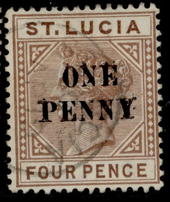 st-lucia-qv-sg55-1d-on-4d-brown-very-fine-used-cds