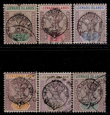 leeward-islands-qv-sg9-14-1897-short-set-handstamped-used-cat-490