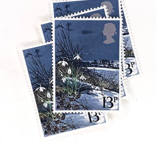 5-x-snowdrops-unused-gb-mint-mnh-13p-1979-british-postage-stamps-snow-winter