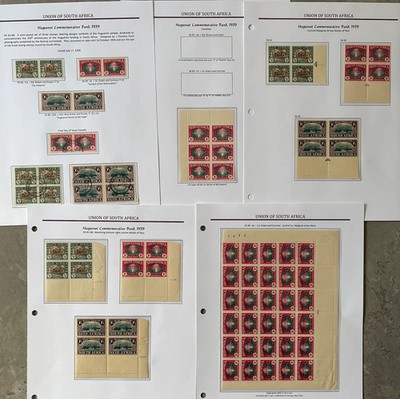 south-africa-gvi-sg82-84-1939-huguenot-landing-group-with-blocks-varieties