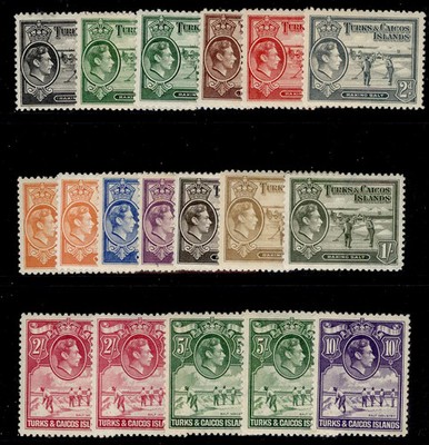 turks-caicos-gvi-sg194-205-1938-45-set-incl-all-shades-lh-mint-cat-280