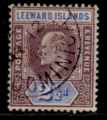 leeward-islands-edvii-sg23-2d-dull-purple-ultramarine-fine-used