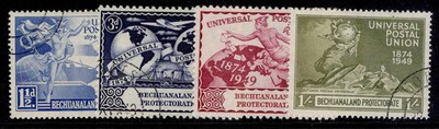 bechuanaland-protectorate-gvi-sg138-141-1949-anniversary-of-upu-set-fine-used