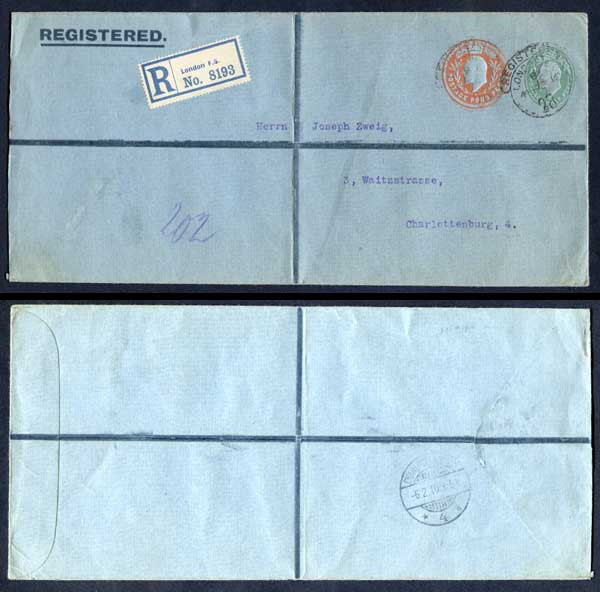 esc681-kevii-1-2d-yellow-green-and-4d-stamped-to-order-registered-envelope-used