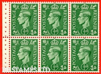 sg-485c-qb4-pale-green-an-unmounted-mint-booklet-pane-of-6-perf-t-b85160