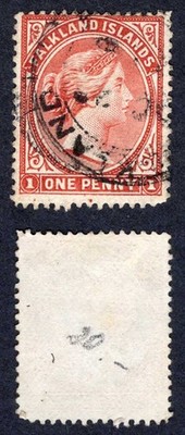 falkland-is-sg1-1d-claret-no-wmk-cat-450-pounds