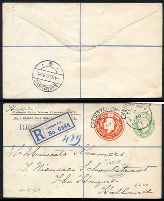 esc681-kevii-1-2d-yellow-green-and-4d-stamped-to-order-registered-envelope-used