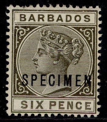 barbados-qv-sg100s-6d-olive-black-m-mint-specimen
