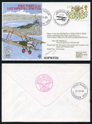 c83-first-flight-of-the-last-sopwith-strutter-signed-by-mr-v-bellamy
