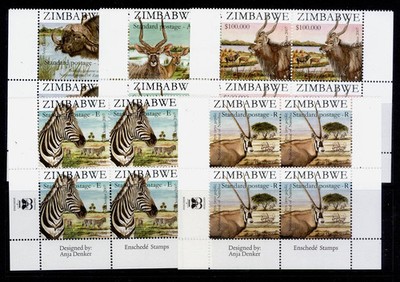 zimbabwe-sg1244-1248-2007-national-animals-imprint-blocks-x4-nh-mint-cat-48