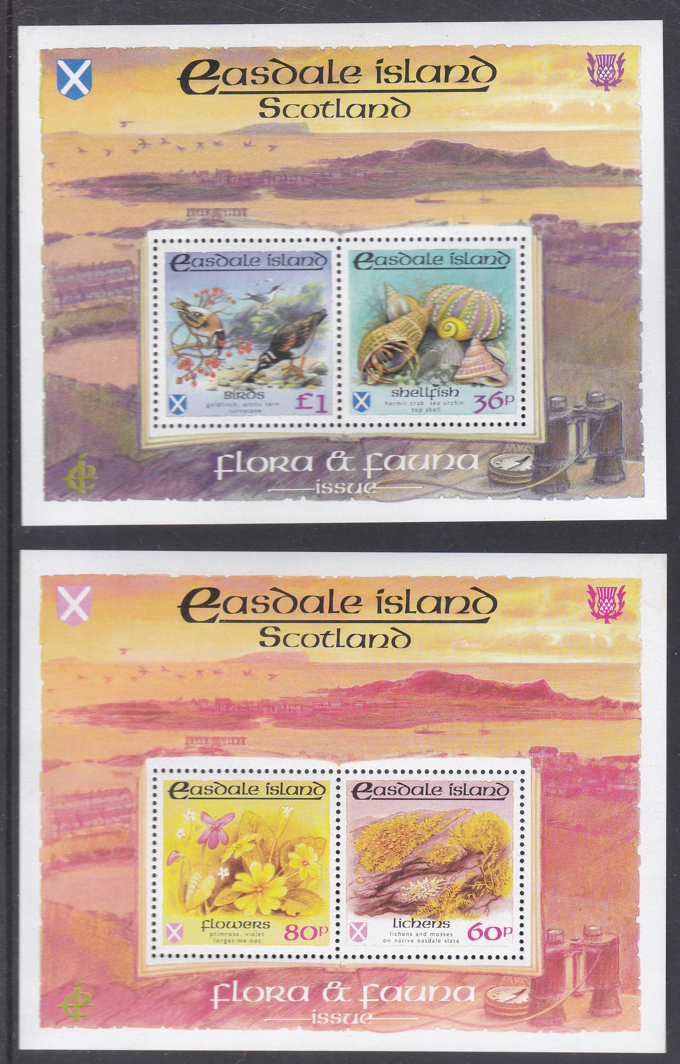 scotland-easdale-island-pair-of-miniature-sheets-flora-fauna-issue-u-m-mint