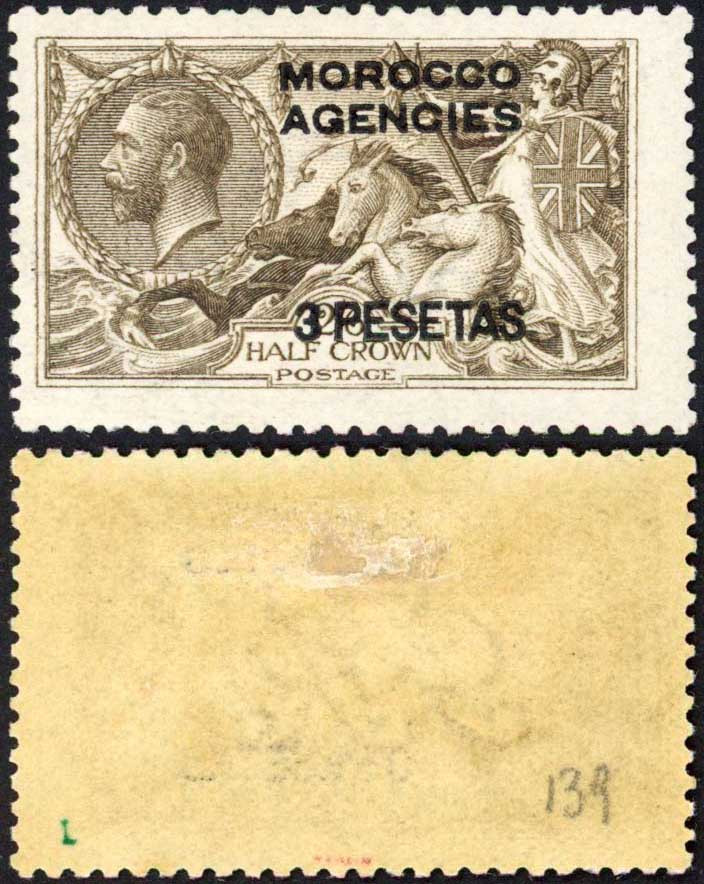 morocco-agencies-sg139-3p-on-2-6-grey-brown-dlr-seahorse-m-m-cat-50-pounds