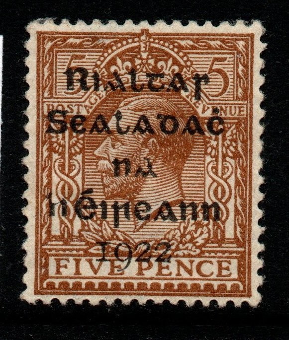 ireland-sg7-1922-5d-yellow-brown-mtd-mint