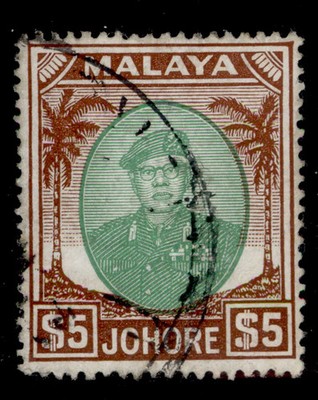 malaysia-johore-gvi-sg147-5-green-brown-fine-used-cat-20