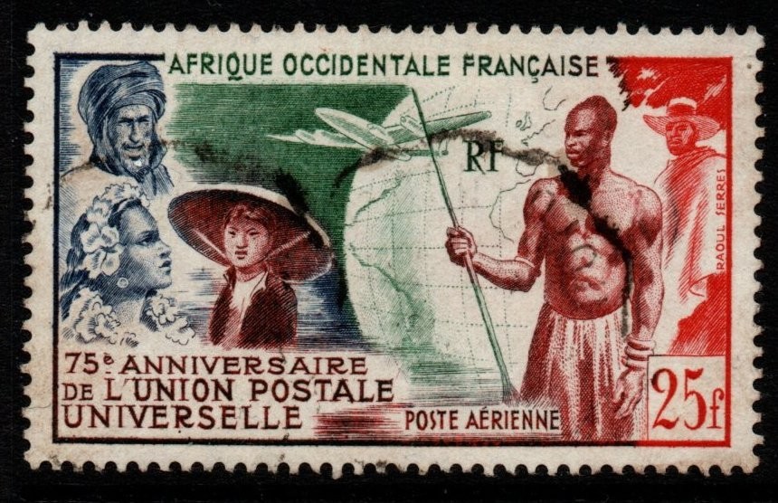 french-west-africa-sg69-1949-75th-anniversary-of-upu-fine-used