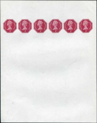 wsp153-qeii-1p-x-six-on-stamped-to-order-newspaper-wrapper-mint-approx-204x260mm