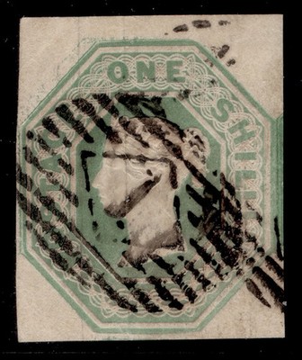 gb-qv-sg54-scarce-1s-pale-green-cut-square-used-cat-750