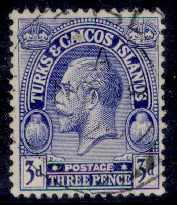 turks-caicos-islands-gv-sg168-3d-bright-blue-very-fine-used-cds
