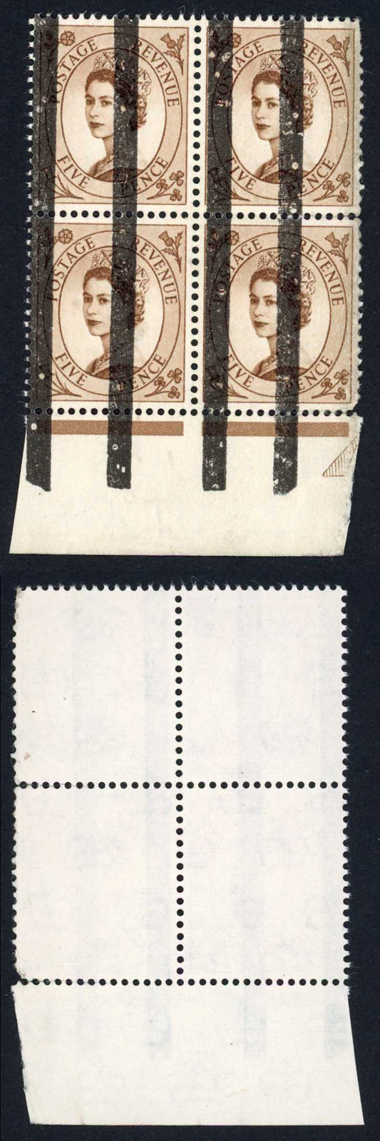 sg578-5d-wmk-crowns-with-post-office-tranning-bars-no-gum