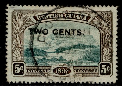 british-guiana-qv-sg222b-2c-on-5c-comma-after-cents-fine-used-cat-75