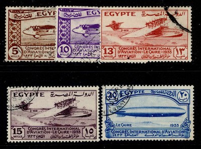egypt-sg214-218-1933-aviation-congress-set-used-cat-65