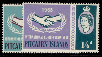 pitcairn-islands-qeii-sg51-52-1965-intl-co-op-year-set-lh-mint