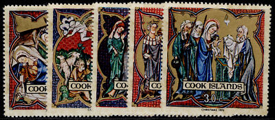 cook-islands-qeii-sg337-341-1970-christmas-set-nh-mint