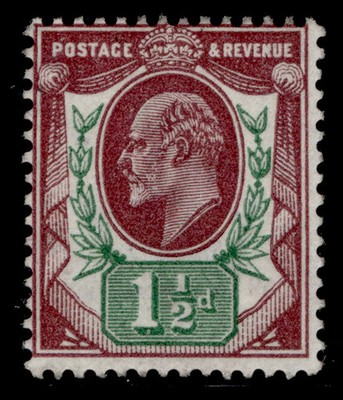 gb-edvii-sg287-spec-m10-3-1d-dull-red-purple-bright-green-lh-mint-cat-30
