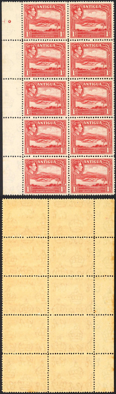 antigua-sg99-1d-scarlet-block-of-ten-u-m-cat-35-pounds