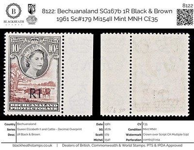 8122-bechuanaland-sg167b-1r-black-brown-1961-sc-179-mi154ii-mint-mnh-c35