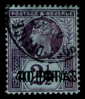 british-levant-qv-sg4a-40pa-on-2d-surch-double-fine-used-cat-2500-bpa-cert