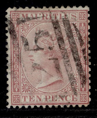 mauritius-qv-sg67-10d-maroon-fine-used-cat-65