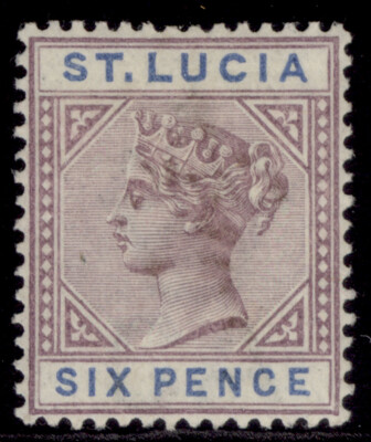 st-lucia-qv-sg49-6d-dull-mauve-blue-lh-mint-cat-45