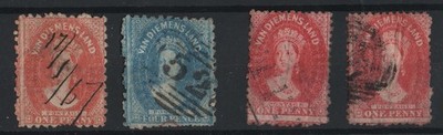 tasmania-1863-numeral-wmk-used-perf-10-1d-dull-vermilion-4d-pale-blue