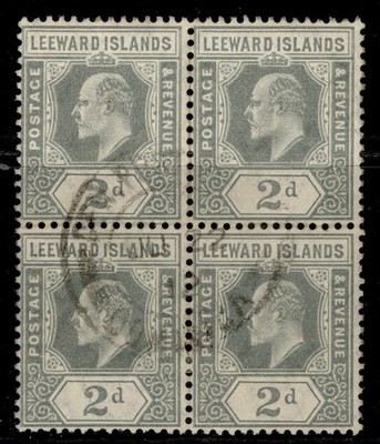 leeward-islands-edvii-sg39-2d-grey-fine-used-cat-100-block