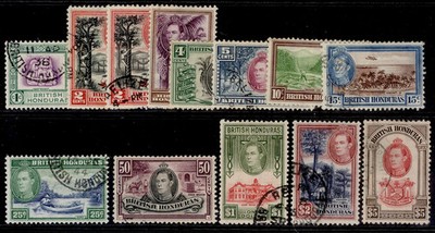 british-honduras-gvi-sg150-161-1938-47-complete-set-fine-used-cat-120