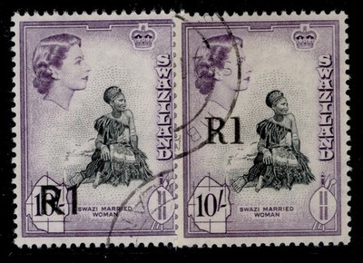 swaziland-qeii-sg76-76a-1r-on-10s-type-varieties-fine-used-cat-17